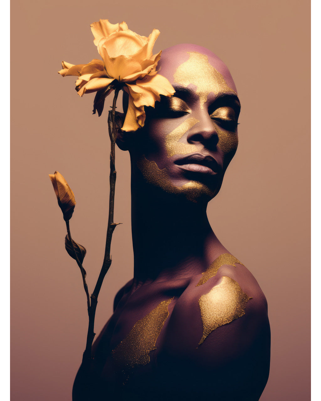 Man with a Yellow Flower - Premium Matte Paper Poster