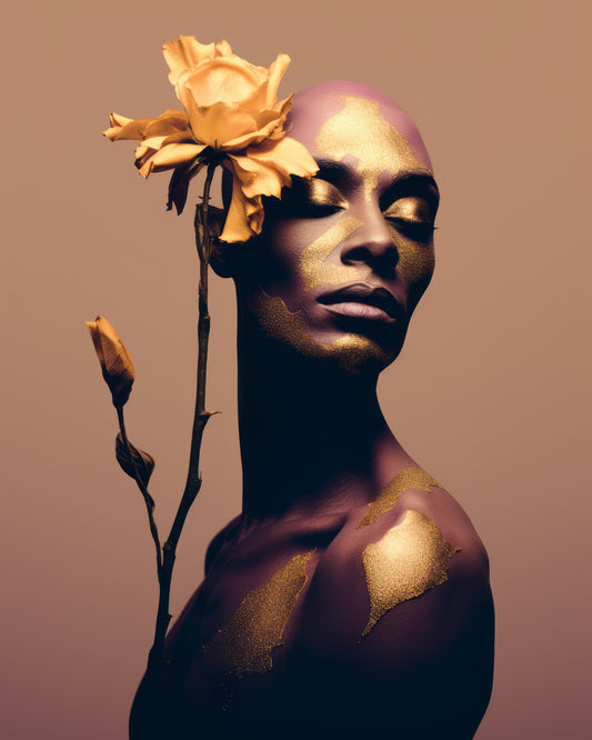 Man with a Yellow Flower - Premium Matte Paper Poster