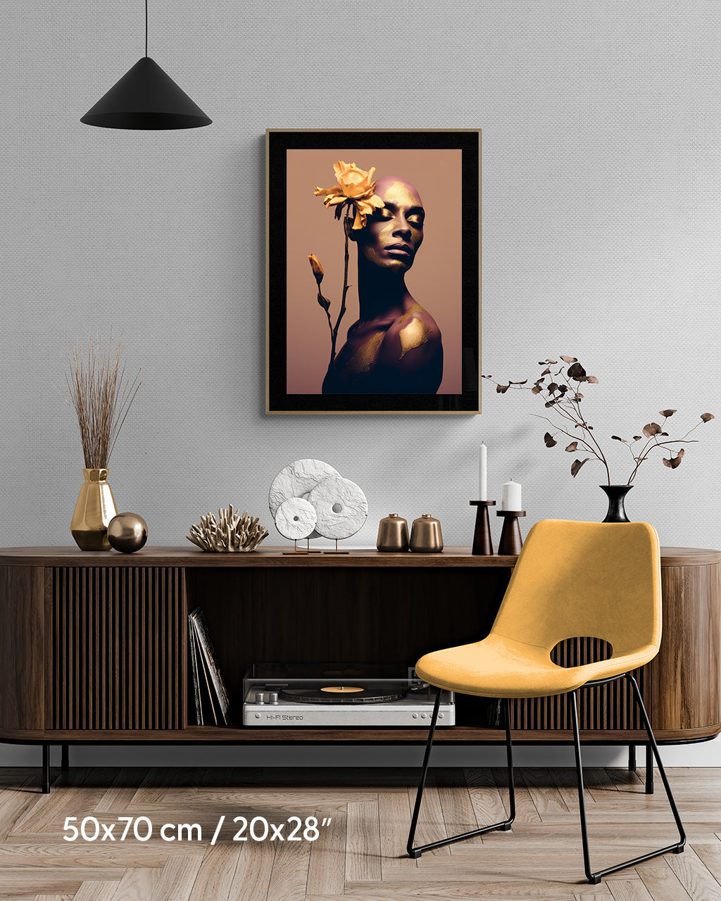 Man with a Yellow Flower - Premium Matte Paper Poster