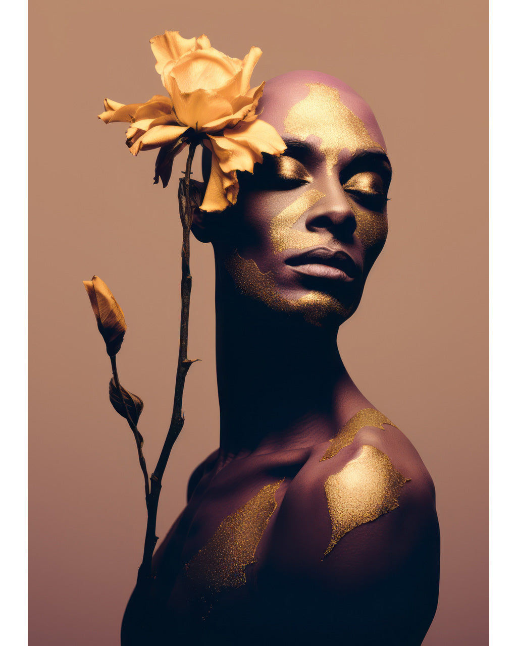 Man with a Yellow Flower - Premium Matte Paper Poster