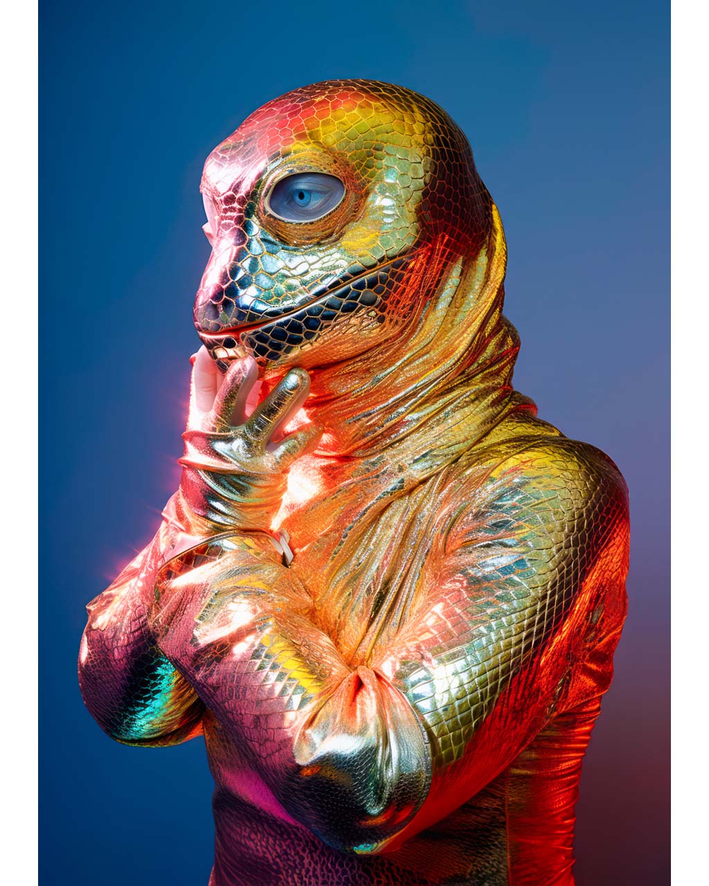 Pondering Lizard - Premium Matte Paper Poster