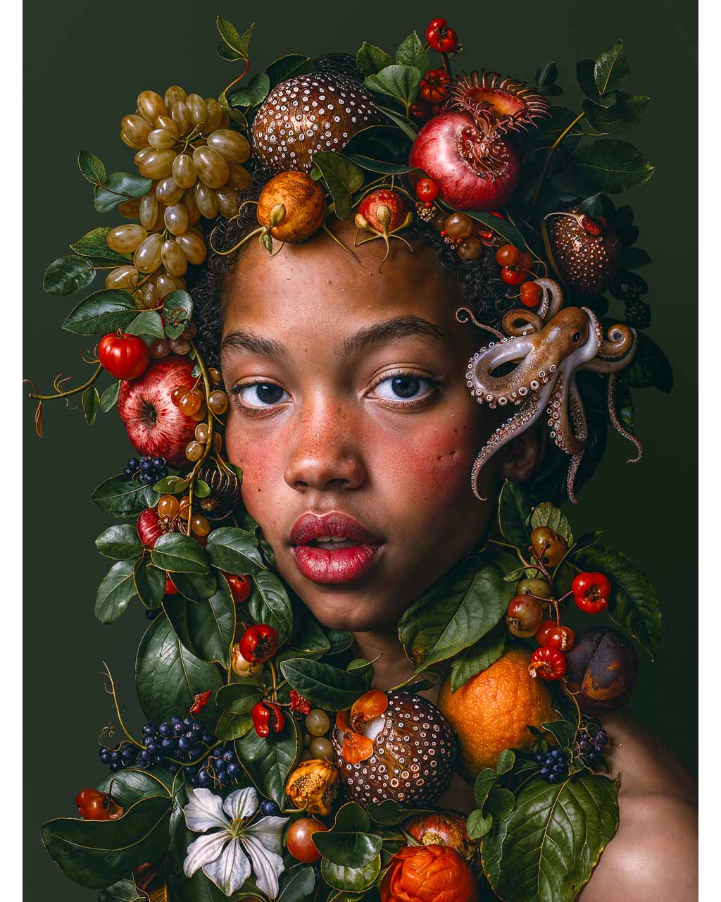 Floral Girl - Premium Matte Paper Poster