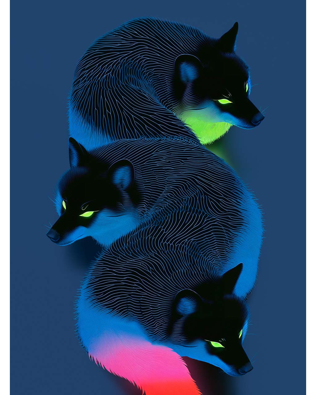 Night Foxes - Premium Matte Paper Poster
