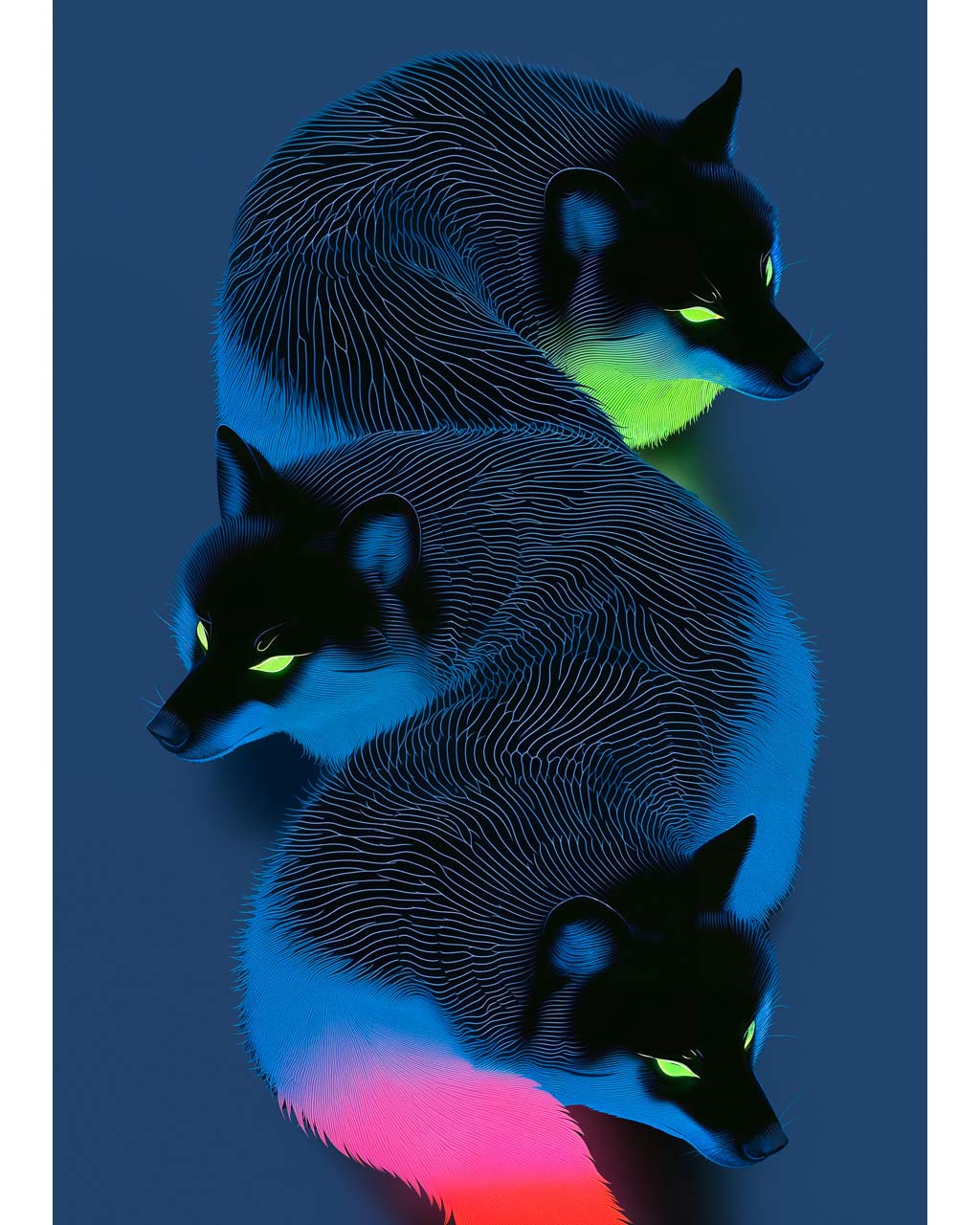 Night Foxes - Premium Matte Paper Poster