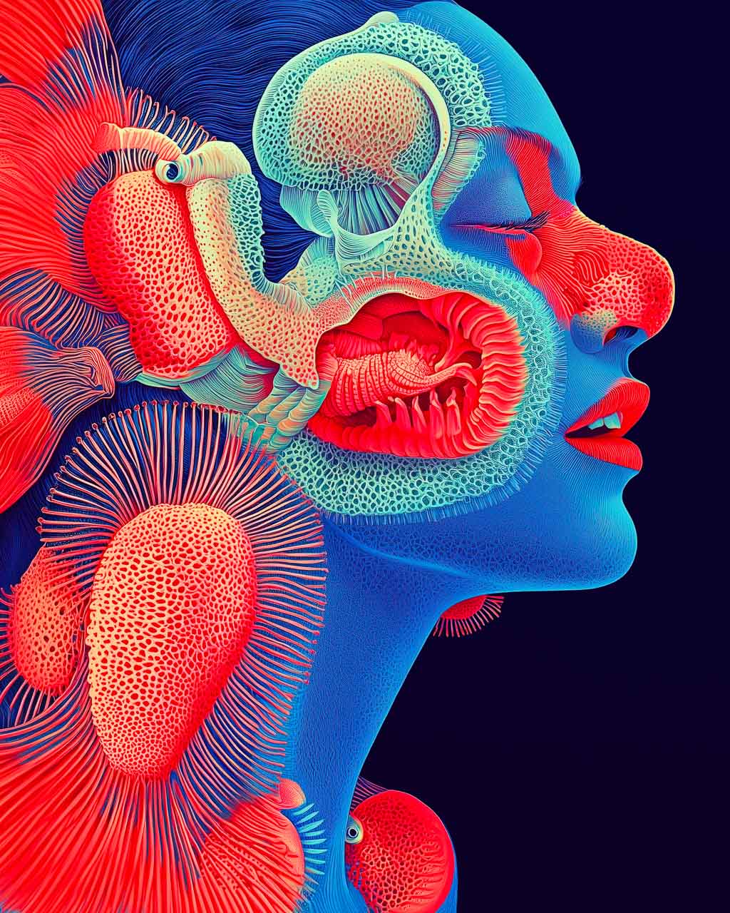 Flowers Beneath the Sea - Art Poster